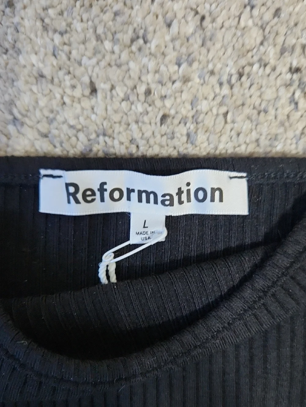 New Reformation Cosmo Maxi Knit Dress in Black Women's Size L - Picture 9 of 14